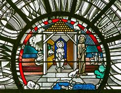Die Geburt Jesu - Fenster im nördlichen Seitenschiff des Bonner Münsters