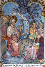 Einzug Jesu in Jerusalem. Fresko im Hochchor des Bonner Münsters