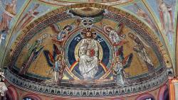 Christus als Herrscher über die ganze Erde. Apsismosaik im Bonner Münster